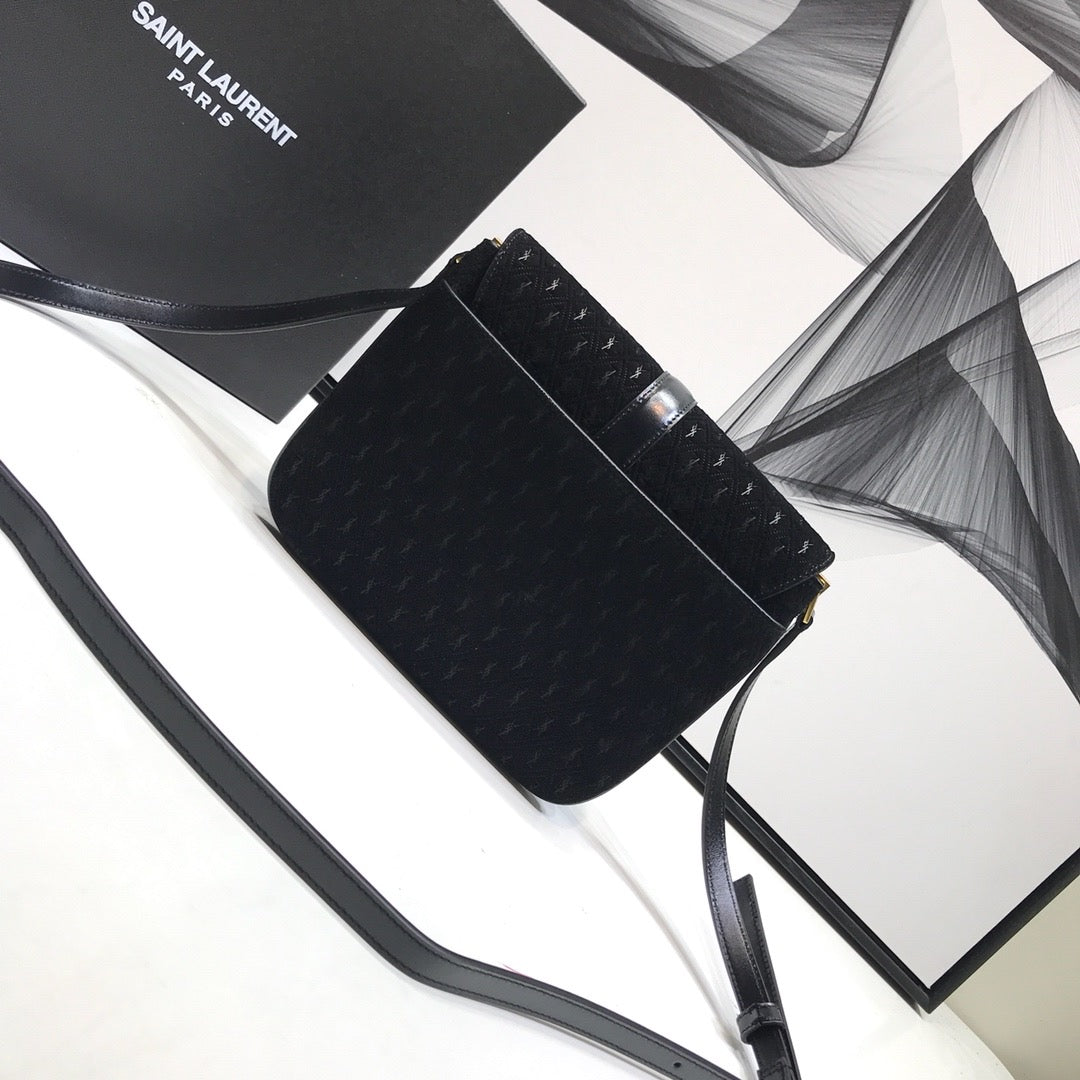 Top Quality Le Monogramme Small Satchel In Monogram Canvas And Smooth Black For Women 9in/23cm YSL