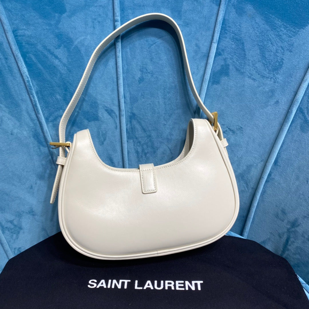 Top Quality Le Fermoir Hobo Bag White For Women 9.5in/24cm YSL 672615