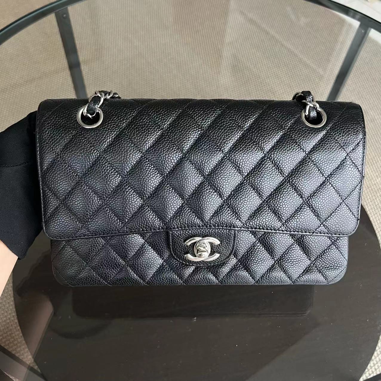 Chanel Classic Flap Medium - 25CM Caviar Quilted Calfskin Black SHW No 14