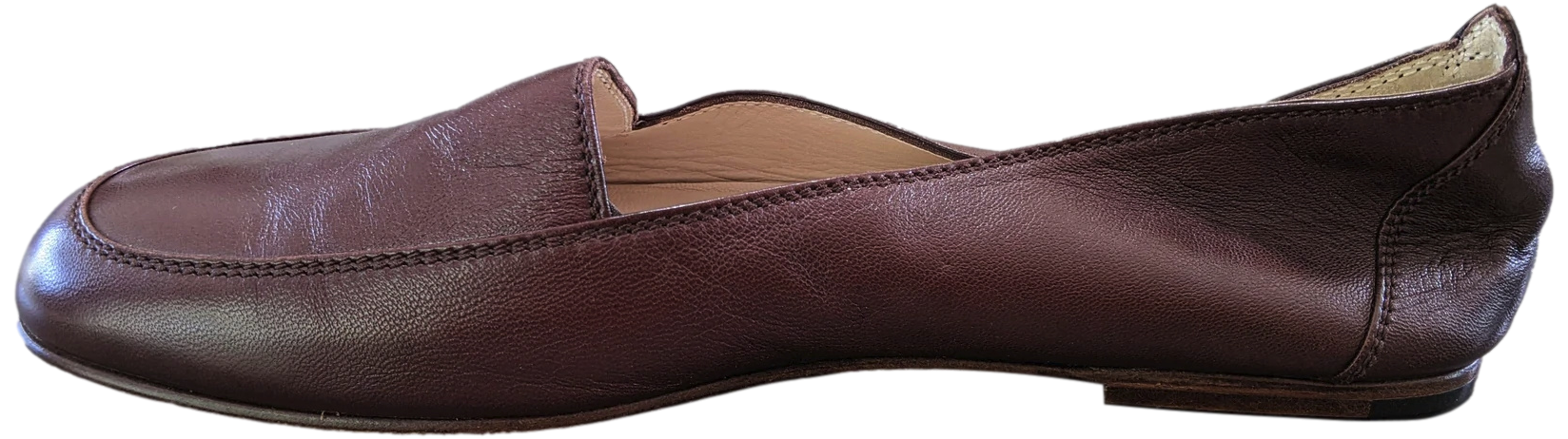 Chanel 1990s Chocolat Kid Ballet Flat Pumps Ballerines en Chevreaux Xtra Soft Sz 38.5, New!