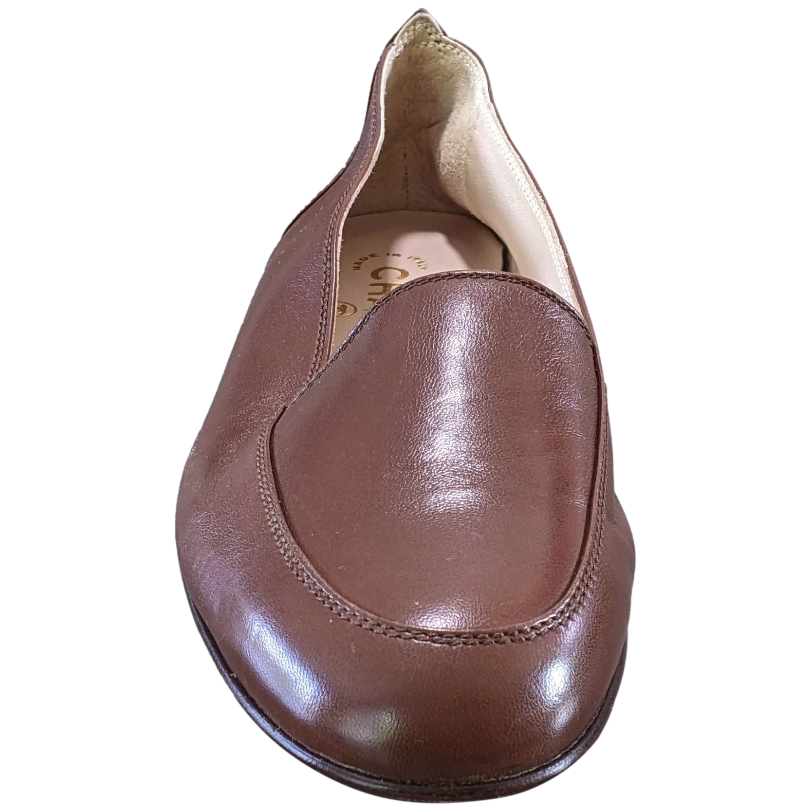 Chanel 1990s Marron Kid Ballet Flat Pumps Ballerines en Chevreaux Xtra Soft Sz 38.5, New!