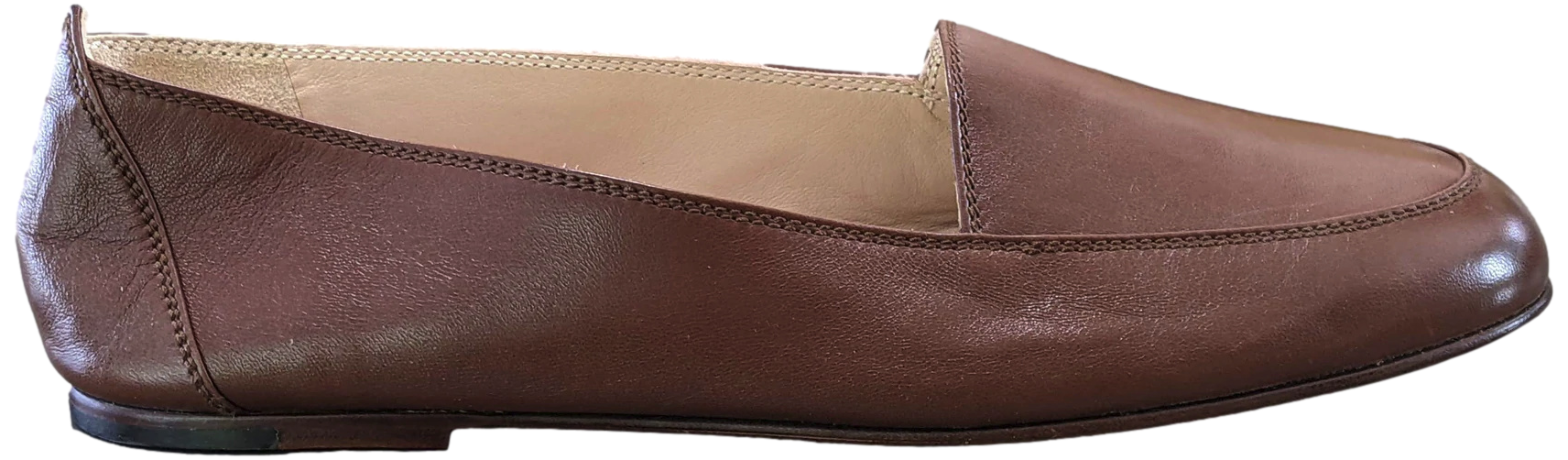 Chanel 1990s Marron Kid Ballet Flat Pumps Ballerines en Chevreaux Xtra Soft Sz 38.5, New!