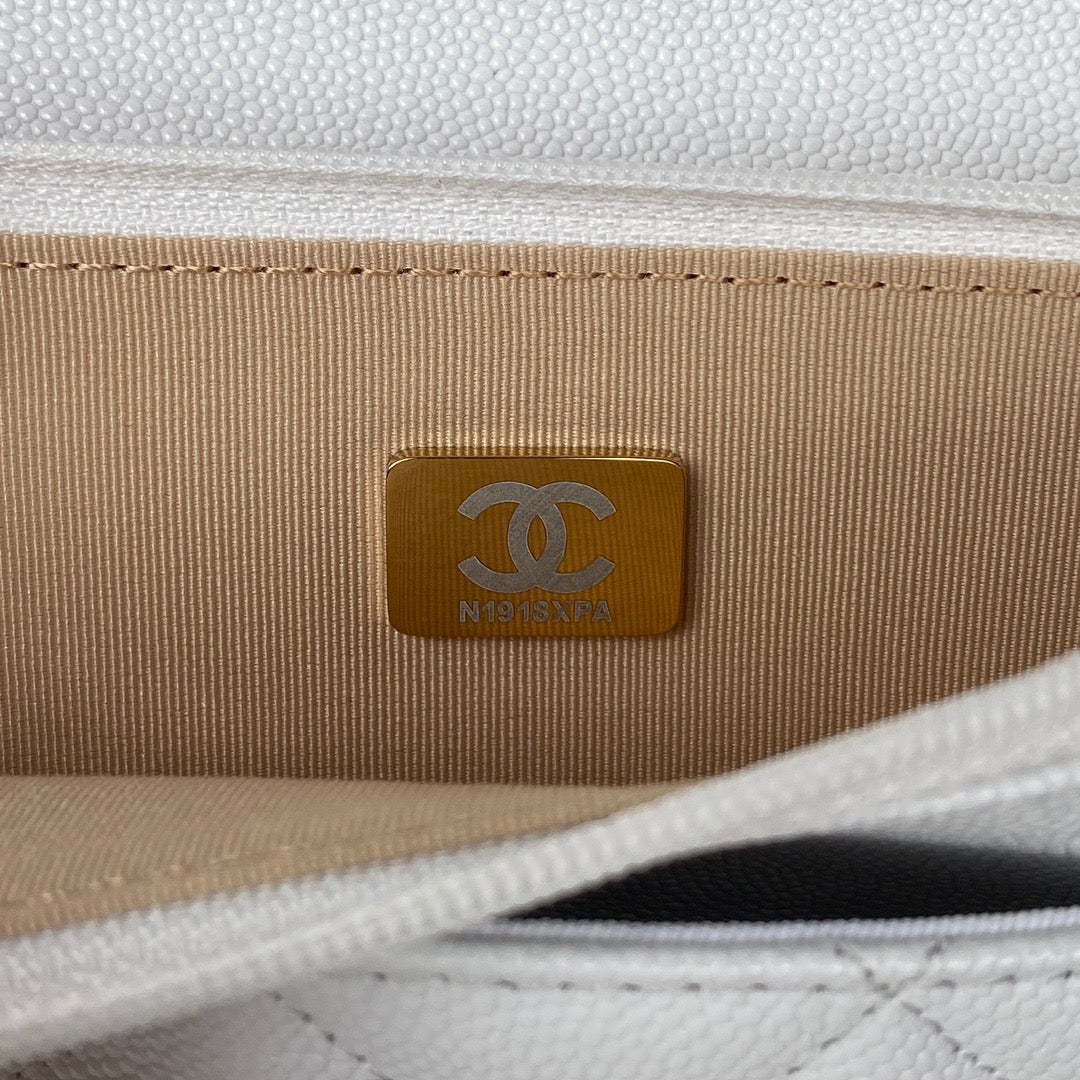 CHLSmall Top Qualityap Bag Gold Hardware White For Women Handbags, Shoulder Bags 7.5in/19cm AP2840