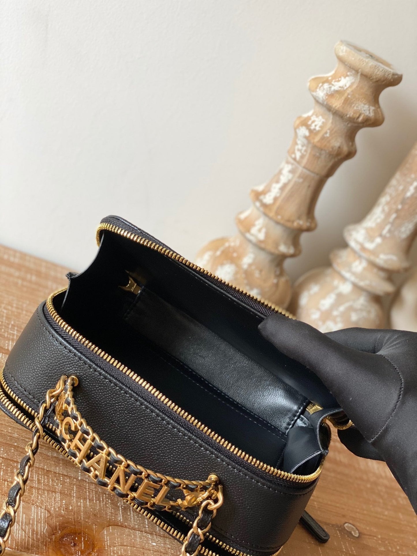 CHL Small Vanity Case Gold Hardware Black For Women Handbags, Shoulder Bags 5.9in/15cm AS3228 B08008 94305