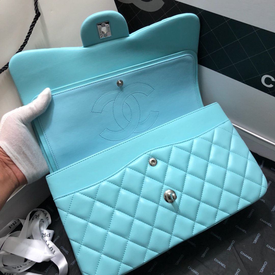 CHLLarge Classic Handbag Silver Hardware Blue For Women Handbags, Shoulder Bags 11.8in/30cm