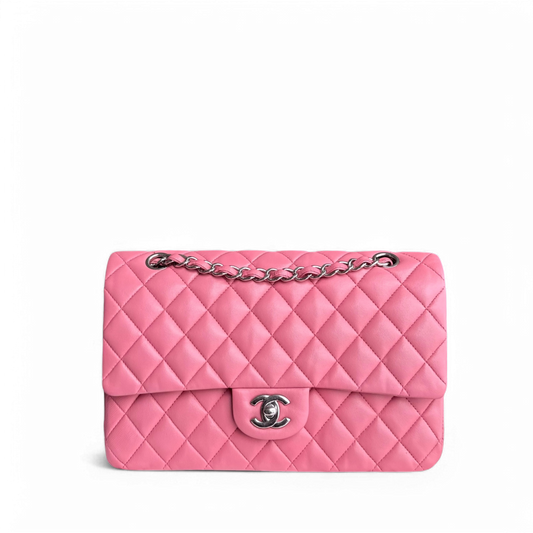 Chanel Classic Flap Medium - 25CM Quilted Lambskin Light Pink Gold Hardware Series 18
