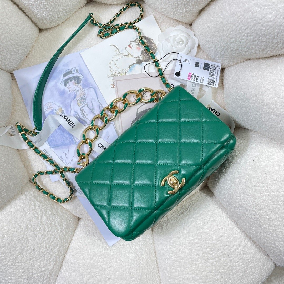 CHLLarge Top Qualityap Bag Gold Hardware Green For Women Handbags, Shoulder Bags 9.1in/23cm AS3367