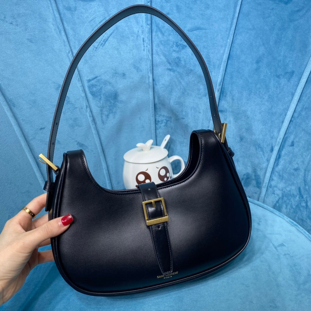 Top Quality Le Fermoir Hobo Bag Black For Women 9.5in/24cm YSL 672615 2ZA2W