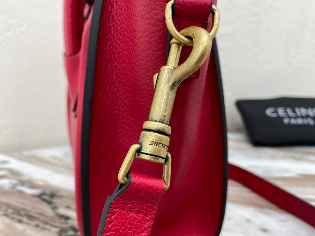 Top Quality Nano LuGucciage Bag In Drummed Red For Women 8in/20cm 