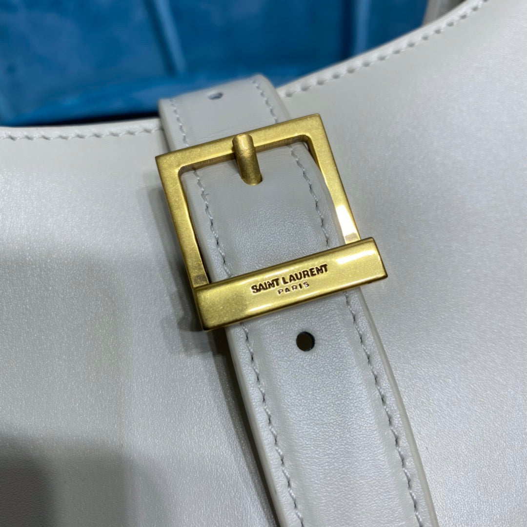 Top Quality Le Fermoir Hobo Bag White For Women 9.5in/24cm YSL 672615