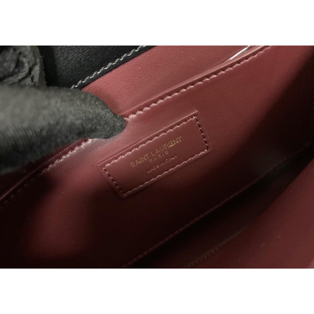 YSSL Cassandra Medium Top Handle Bag In Grain Burgundy For Women 9in/24.5cm YSL  578000BOW0W6475