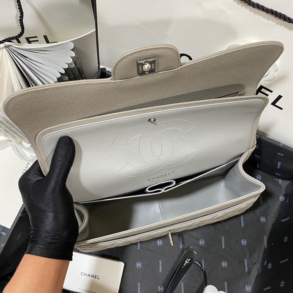 CHLLarge Classic Handbag Silver Hardware Grey For Women Handbags, Shoulder Bags 11.8in/30cm