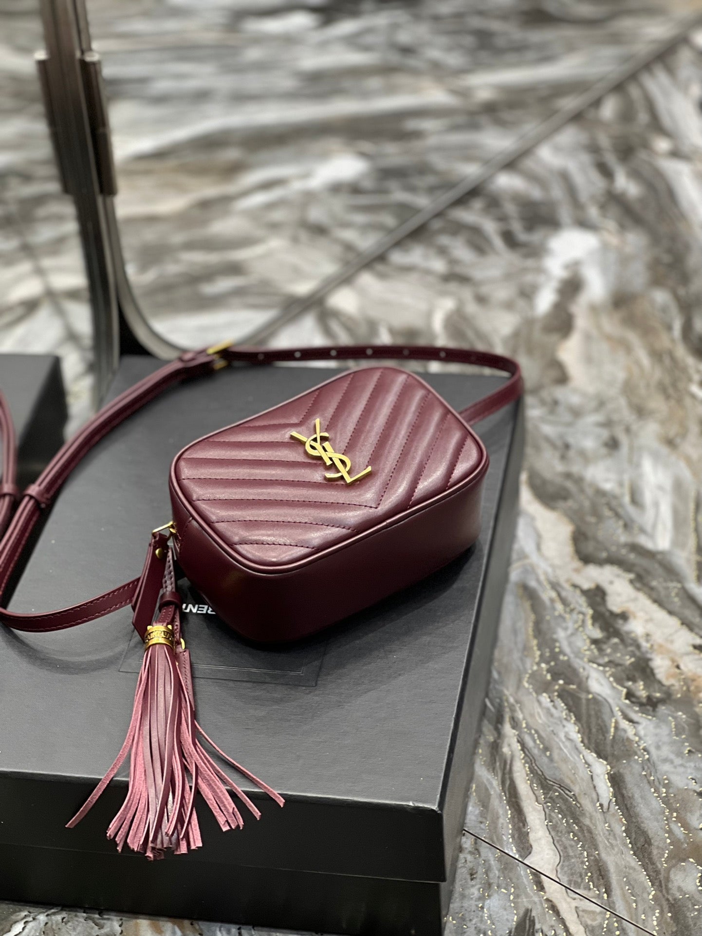 Top Quality Lou Belt Bag Red In Matelassé Gold Toned Hardware For Women 6.1in/15cm YSL 614031DV7072721