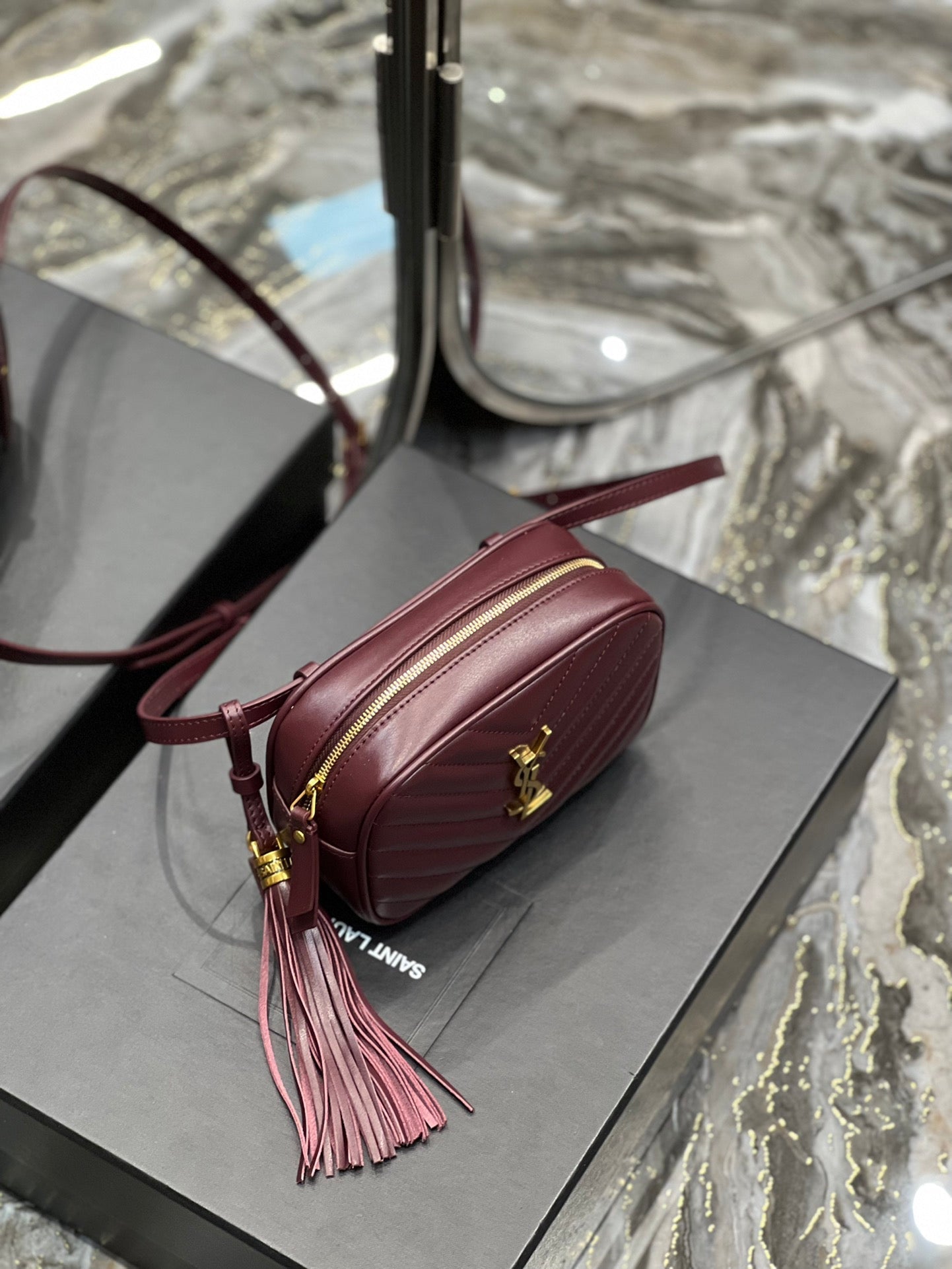 Top Quality Lou Belt Bag Red In Matelassé Gold Toned Hardware For Women 6.1in/15cm YSL 614031DV7072721