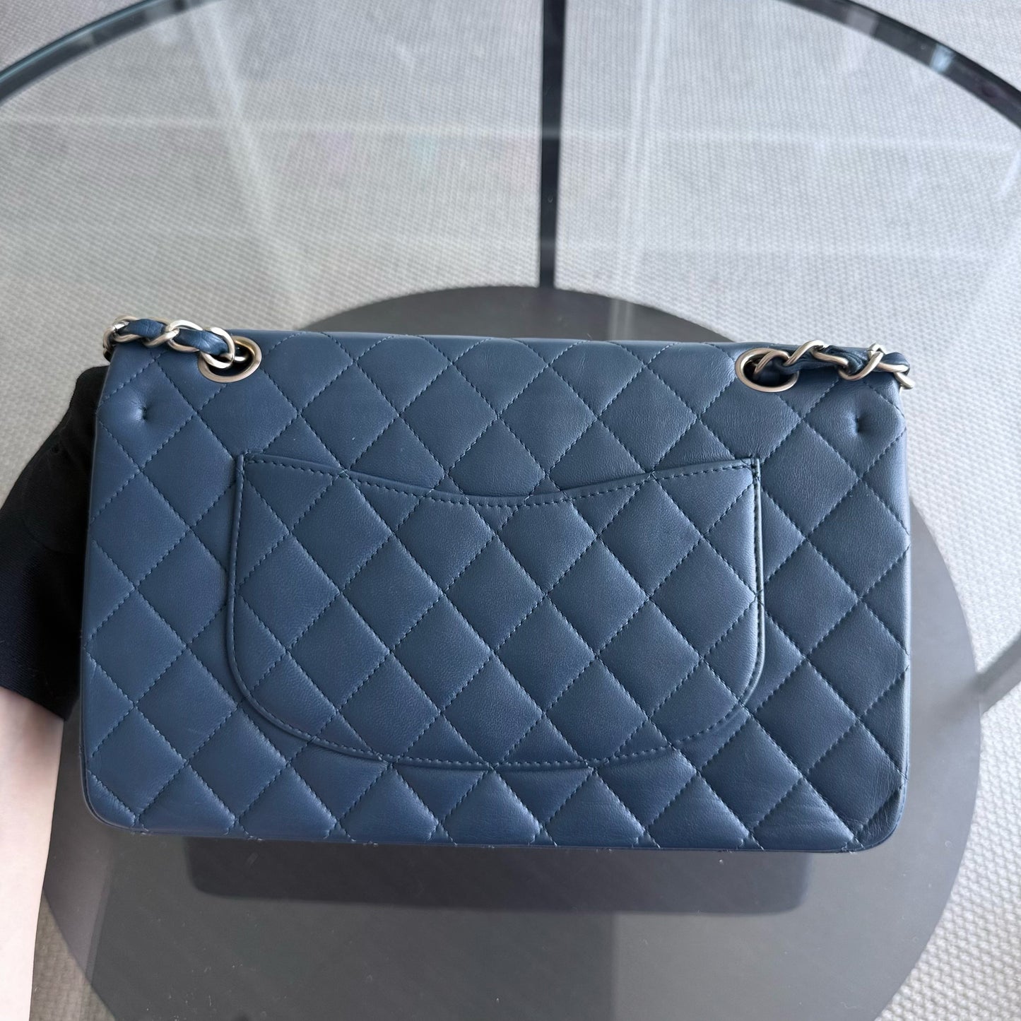 Chanel Classic Flap Medium - 25CM Quilted Lambskin Blue Gold Hardware Series 13
