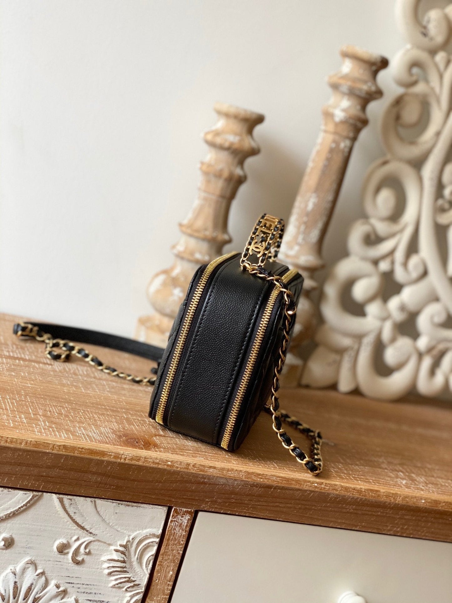 CHL Small Vanity Case Gold Hardware Black For Women Handbags, Shoulder Bags 5.9in/15cm AS3228 B08008 94305