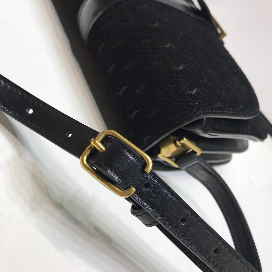 Top Quality Le Monogramme Small Satchel In Monogram Canvas And Smooth Black For Women 9in/23cm YSL