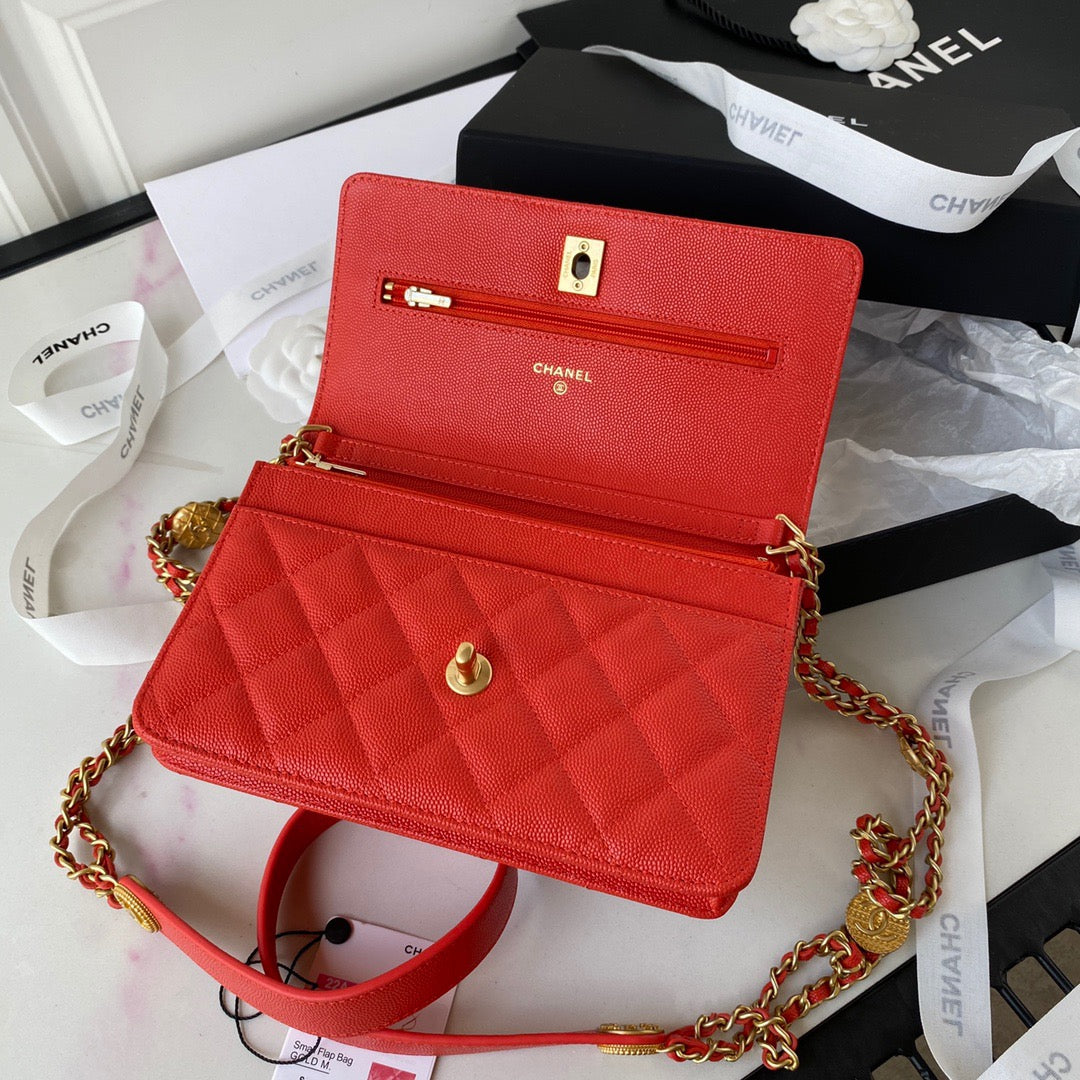 CHLSmall Top Qualityap Bag Gold Hardware Red For Women Handbags, Shoulder Bags 7.5in/19cm AP2840