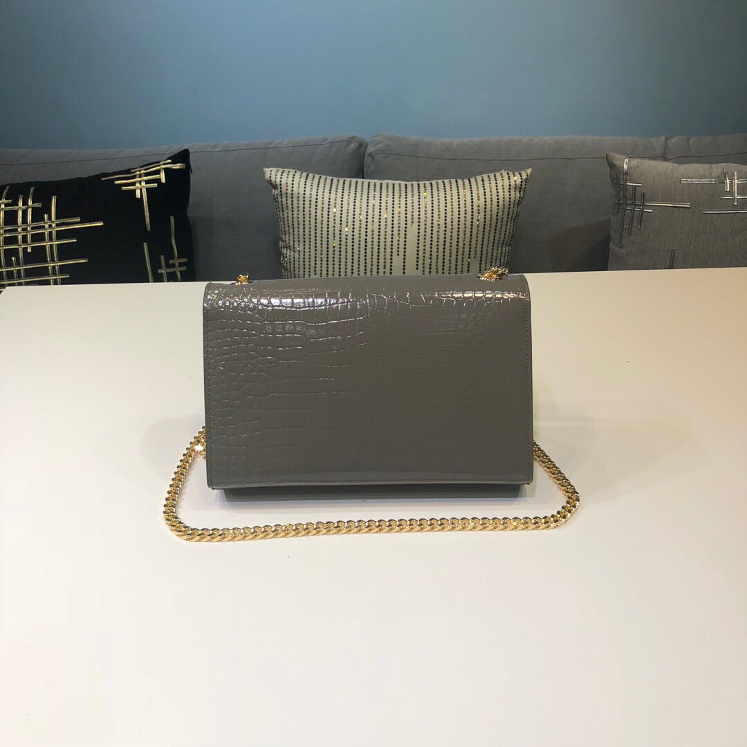 Top Quality Kate Small Chain Bag With Tassel In Embossed Green For Women 7.8in/20cm YSL 