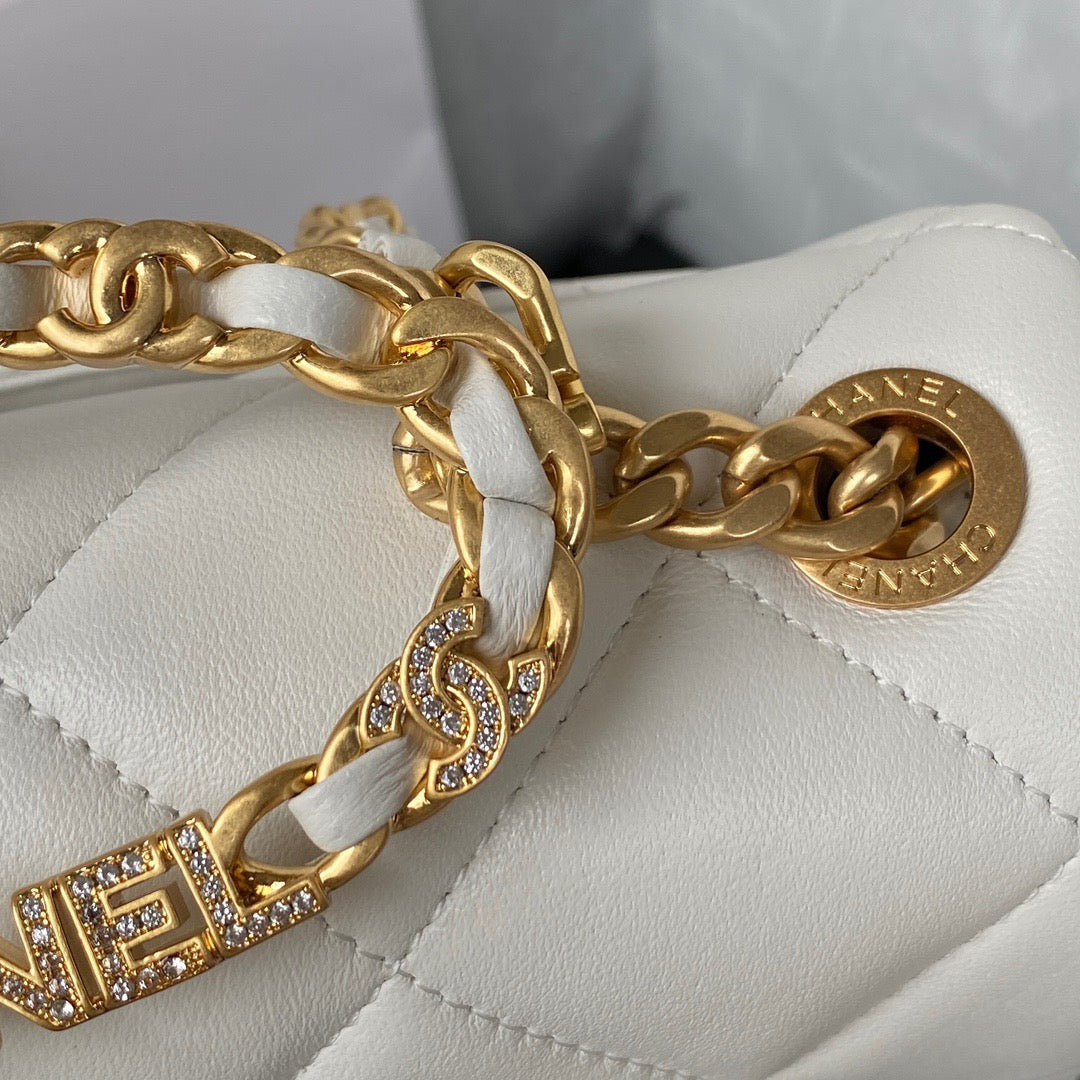 CHLSmall Top Qualityap Bag Gold Hardware White For Women Handbags, Shoulder Bags 7.9in/20cm AS3450