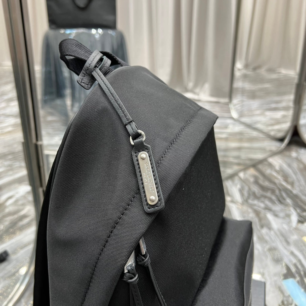 Top Quality City Backpack In Canvas Unisex For Women 13.8in/35cm Black YSL