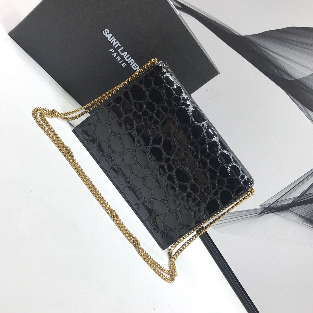 Top Quality Cassandra Small Crossbody Bag With Stone Print Black For Women 7.4in/19cm YSL