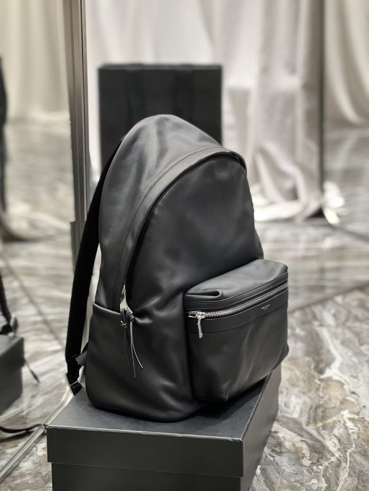 Top Quality City Backpack Unisex For Women 15in/38cm Black YSL