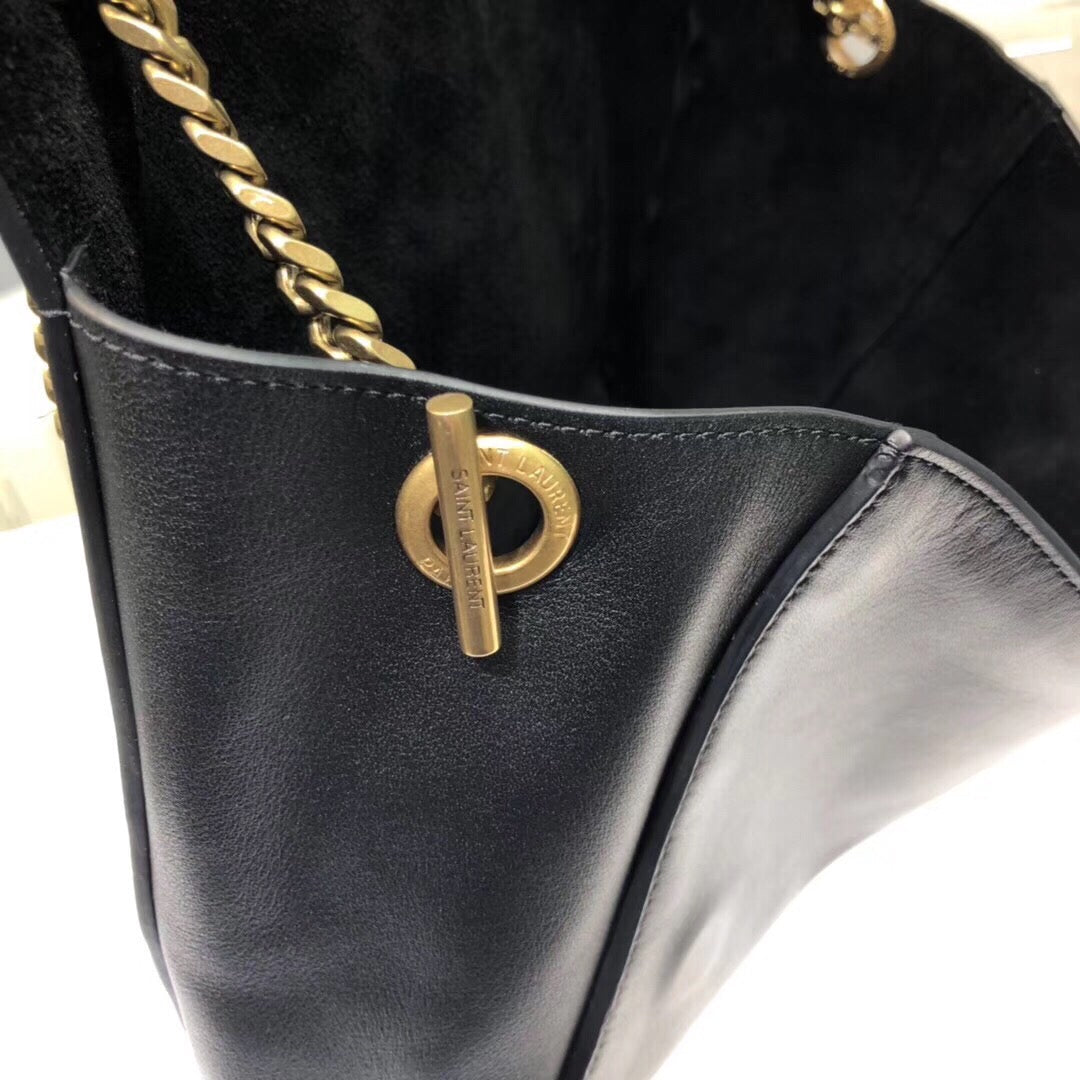 Top Quality Kate MeTop Qualityum Chain Bag In Grain De Poudre Black For Women 9.4in/24cm YSL 364021BOW0J1000