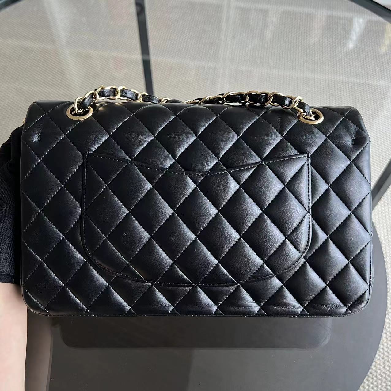 Chanel Classic Flap Medium - 25CM Lambskin Quilted Black Golden Hardware Series 15