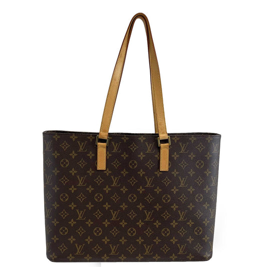 LOUIS VUITTON Luco Monogram Canvas Tote Handbag Brown
