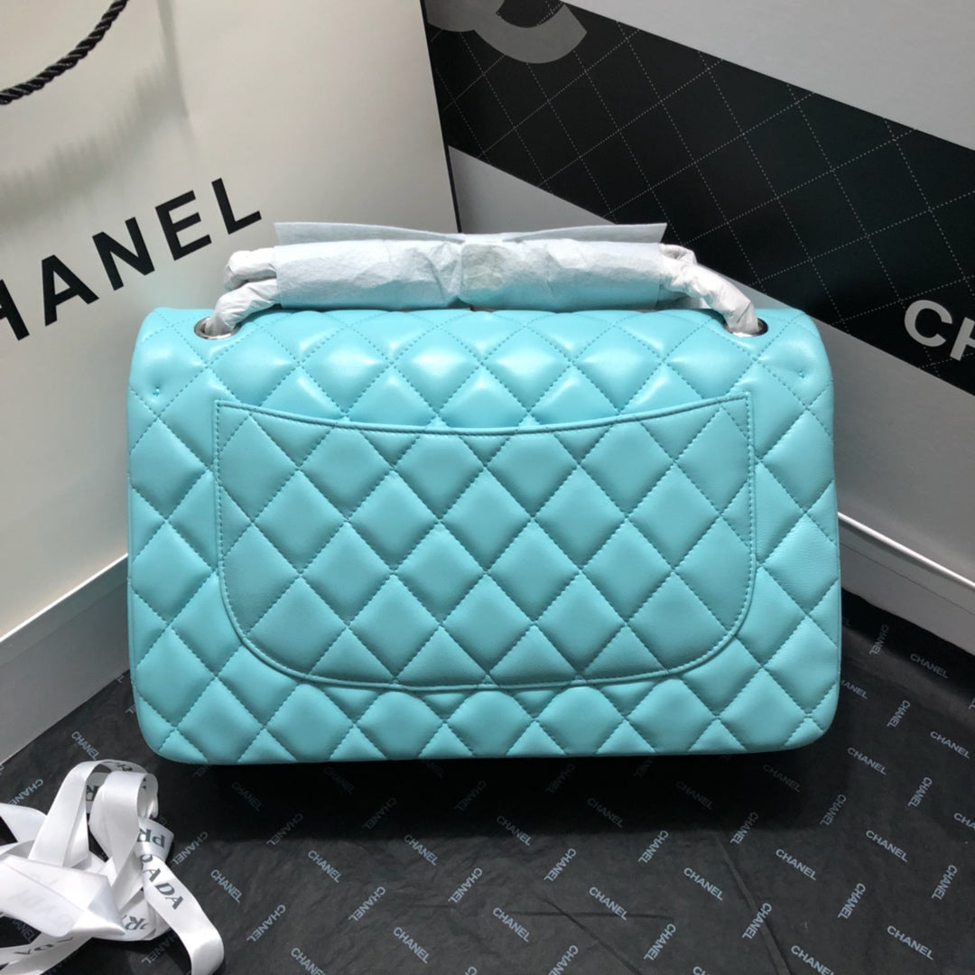 CHLLarge Classic Handbag Silver Hardware Blue For Women Handbags, Shoulder Bags 11.8in/30cm