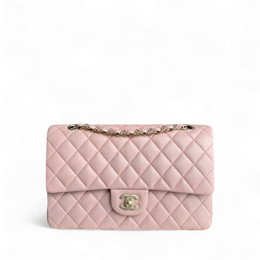 Chanel Classic Flap Medium - 25CM Quilted Lambskin Light Pink Gold Hardware Series 20