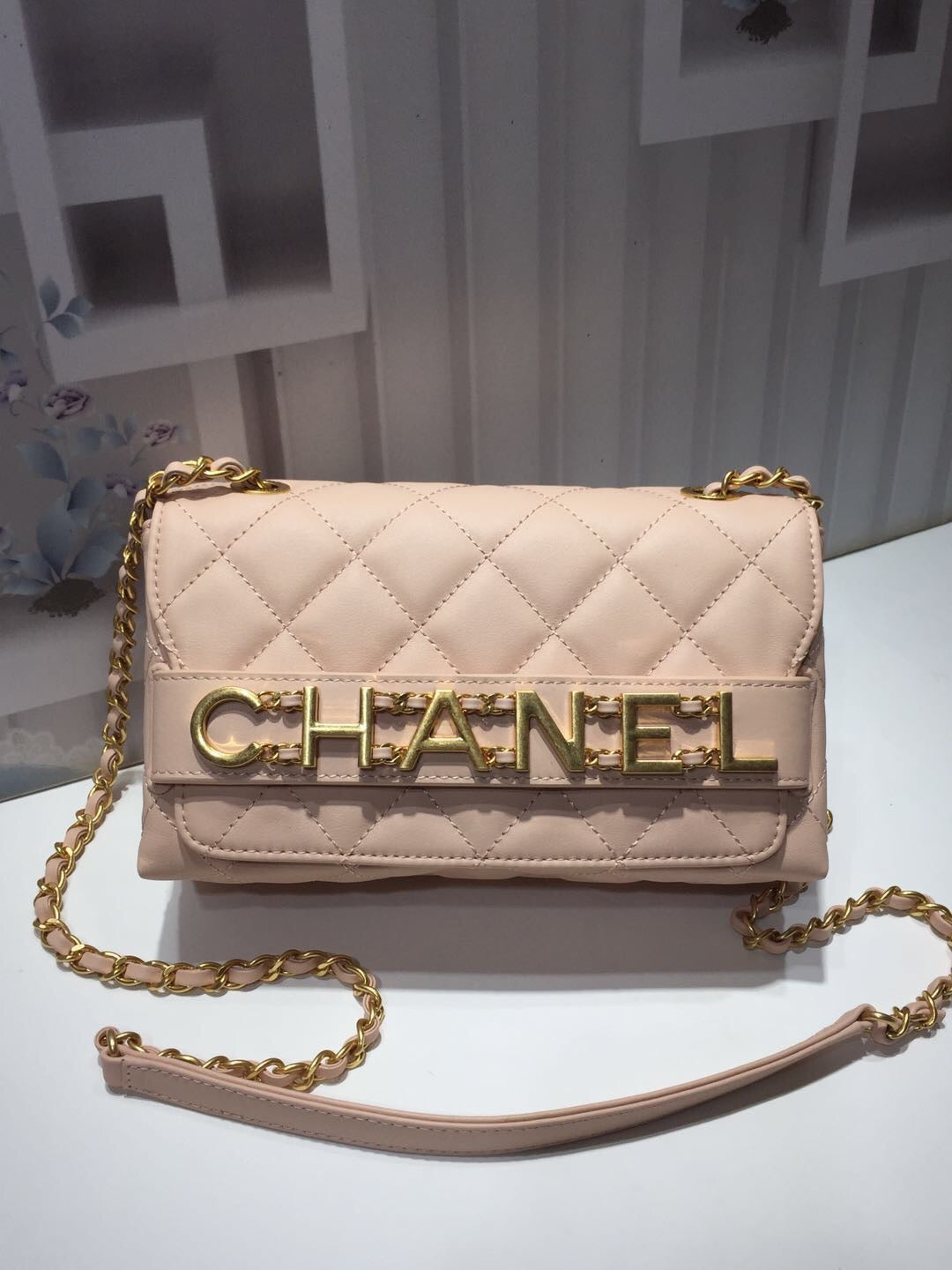 CHLFront Logo Small Top Qualityap Bag Gold Hardware Creme For Women Handbags, Shoulder Bags 8.2in/21cm AS1490