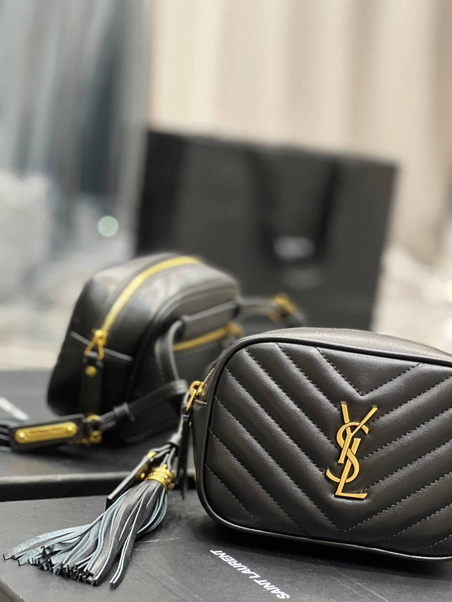 Top Quality Lou Belt Bag Black In Matelassé Gold Toned Hardware For Women 6.1in/15cm YSL 614031DV7071000