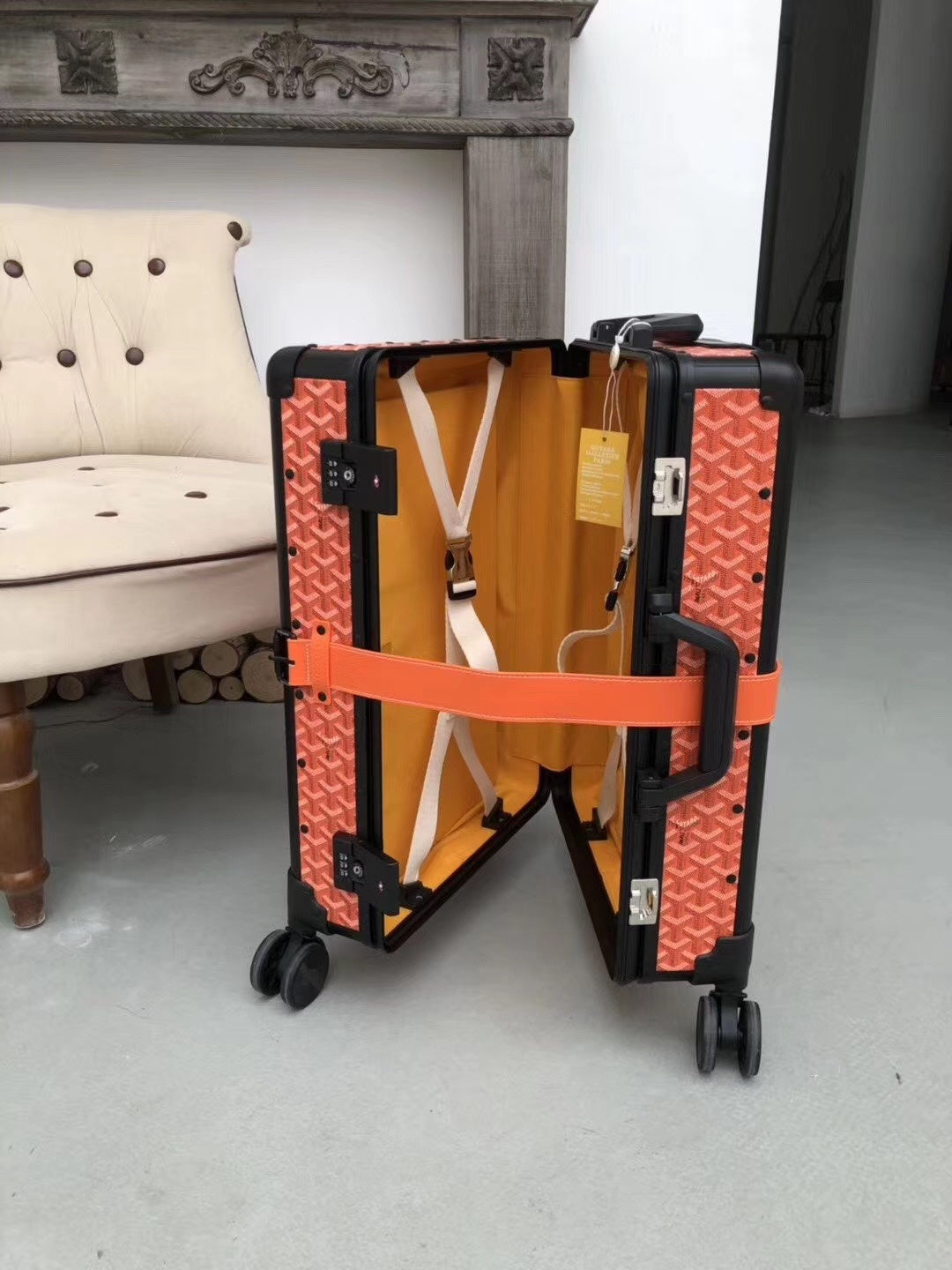 Goyard Rolling Vali Orange For Men, LuGucciage 20in/51cm Top Quality