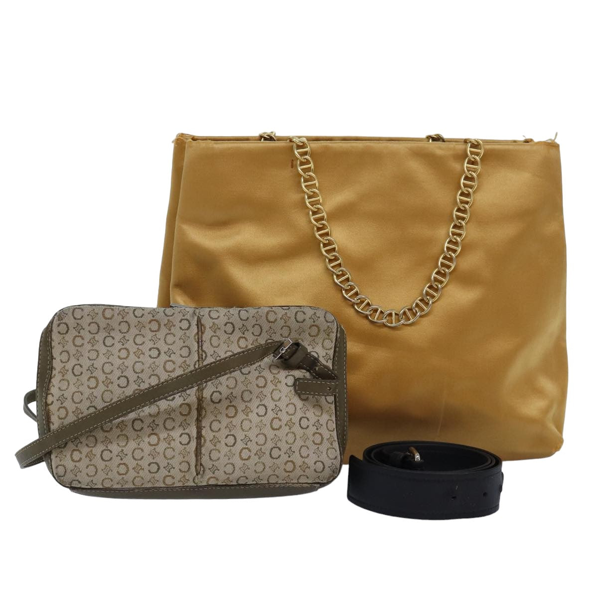 PRADA Celine Luxury Balenciaga Trending 2025 C Macadam Chain Bag Silk Canvas Leather 3Set  hk1475