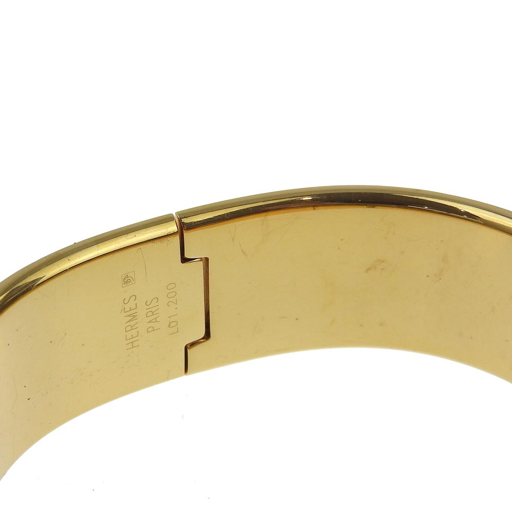 HERMES Watches Quartz LO1.201 Plated Gold Green Cloisonne Location gold dial Women  d