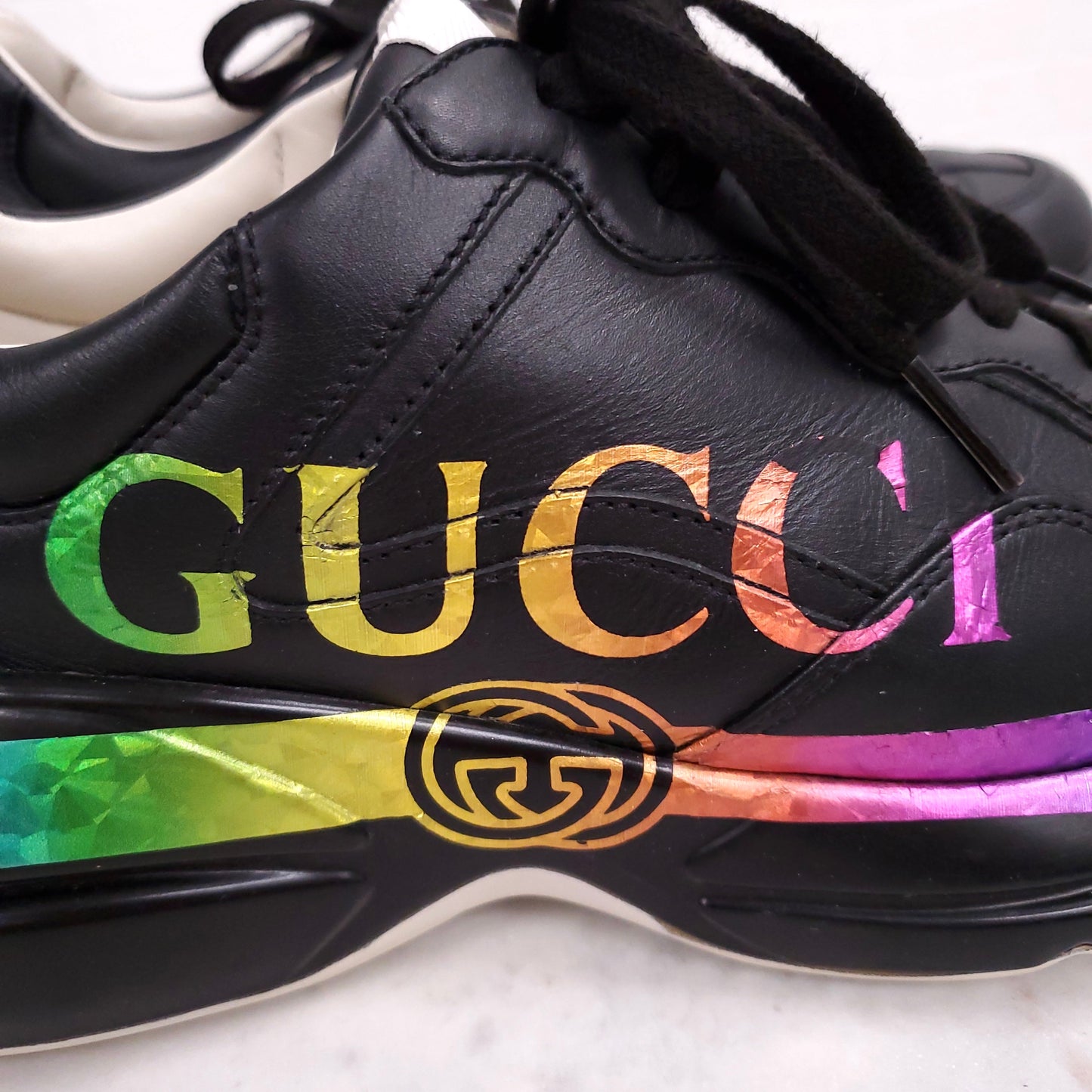 GUCCI BLACK RAINBOW SNEAKERS- SIZE 41