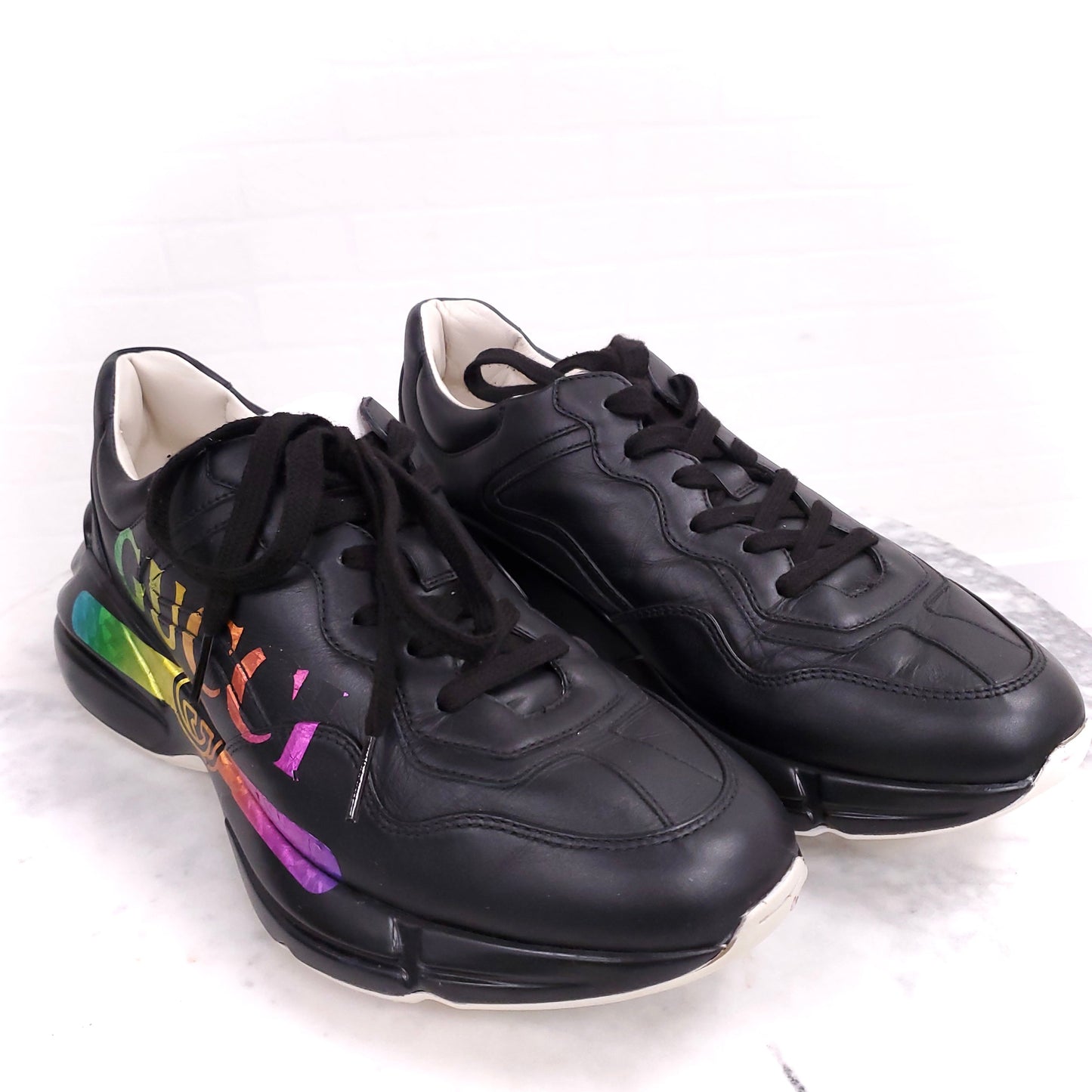 GUCCI BLACK RAINBOW SNEAKERS- SIZE 41