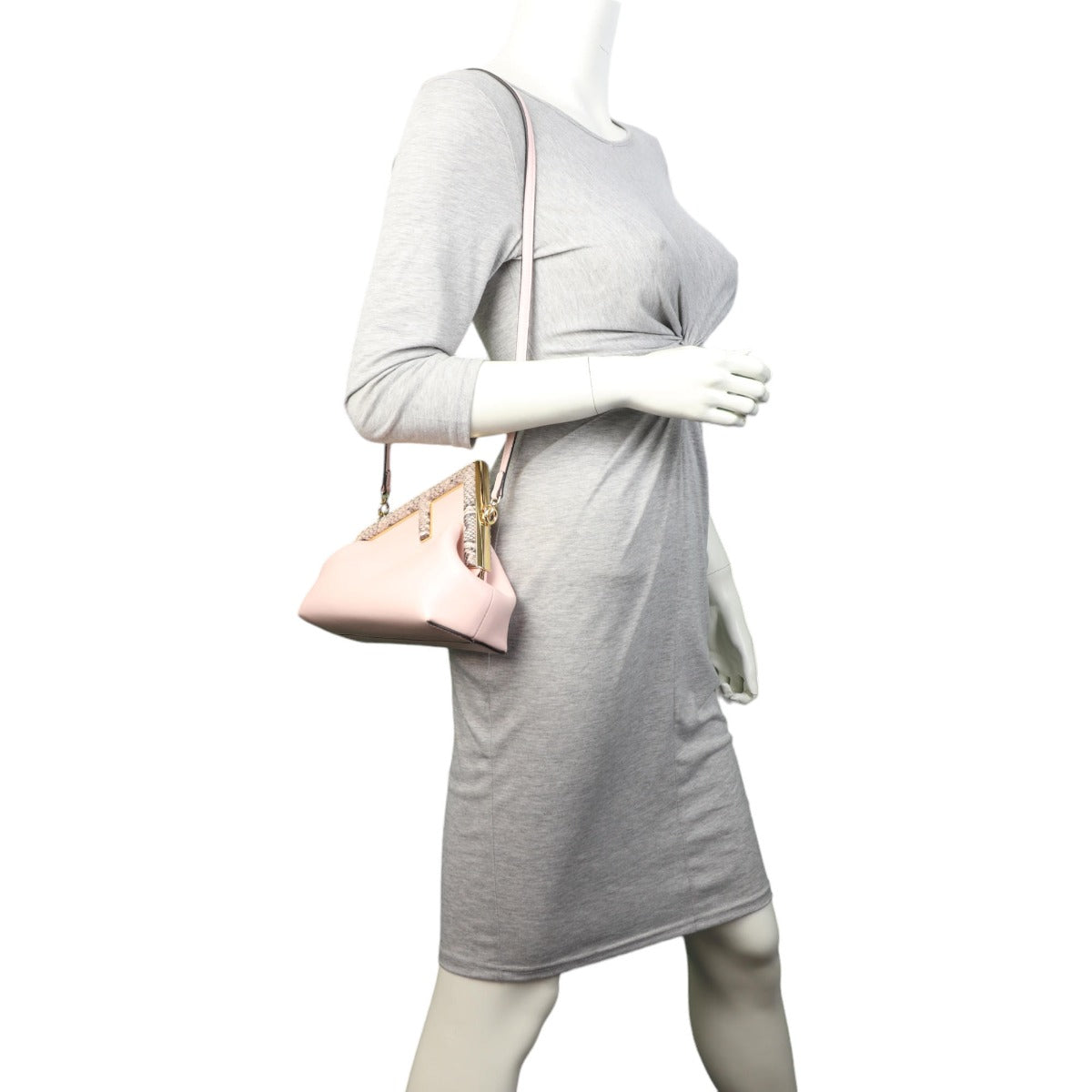 Fendi First Small Clutch with Strap Python