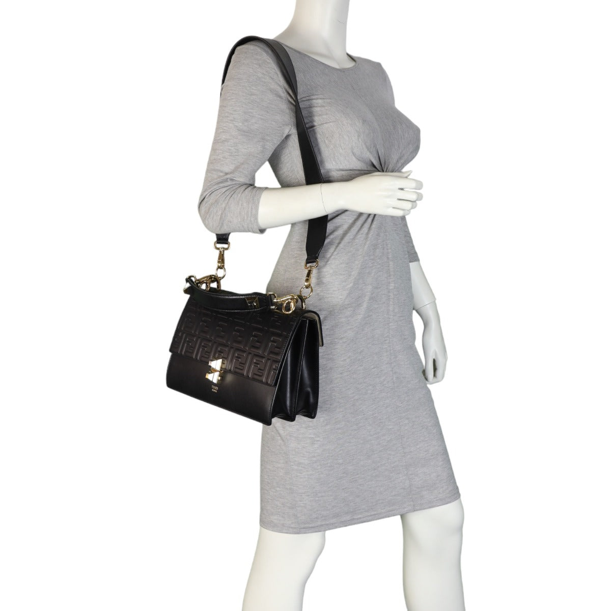 Fendi Kan I Crossbody Medium Logo Embossed