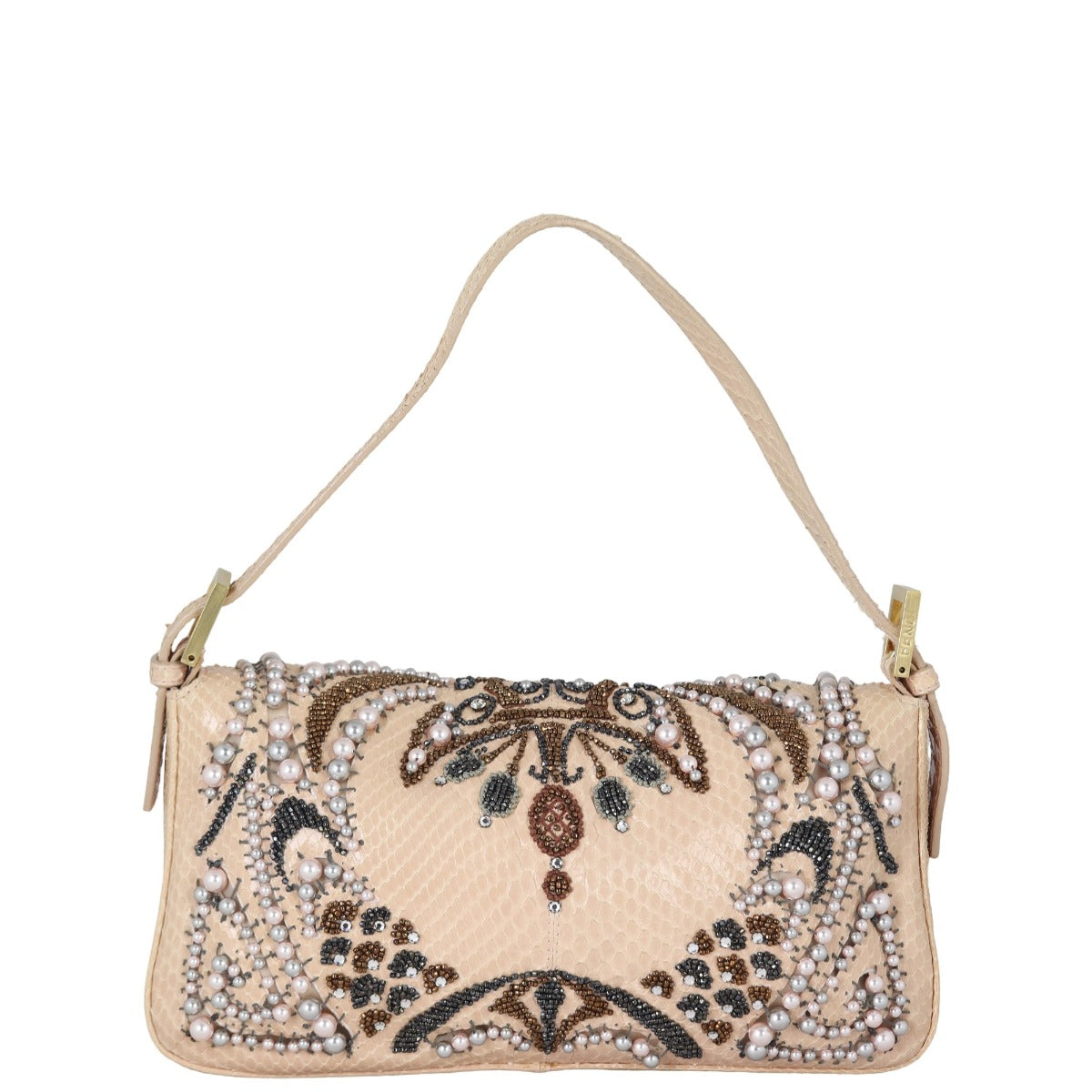 Fendi Python Beaded Baguette Bag
