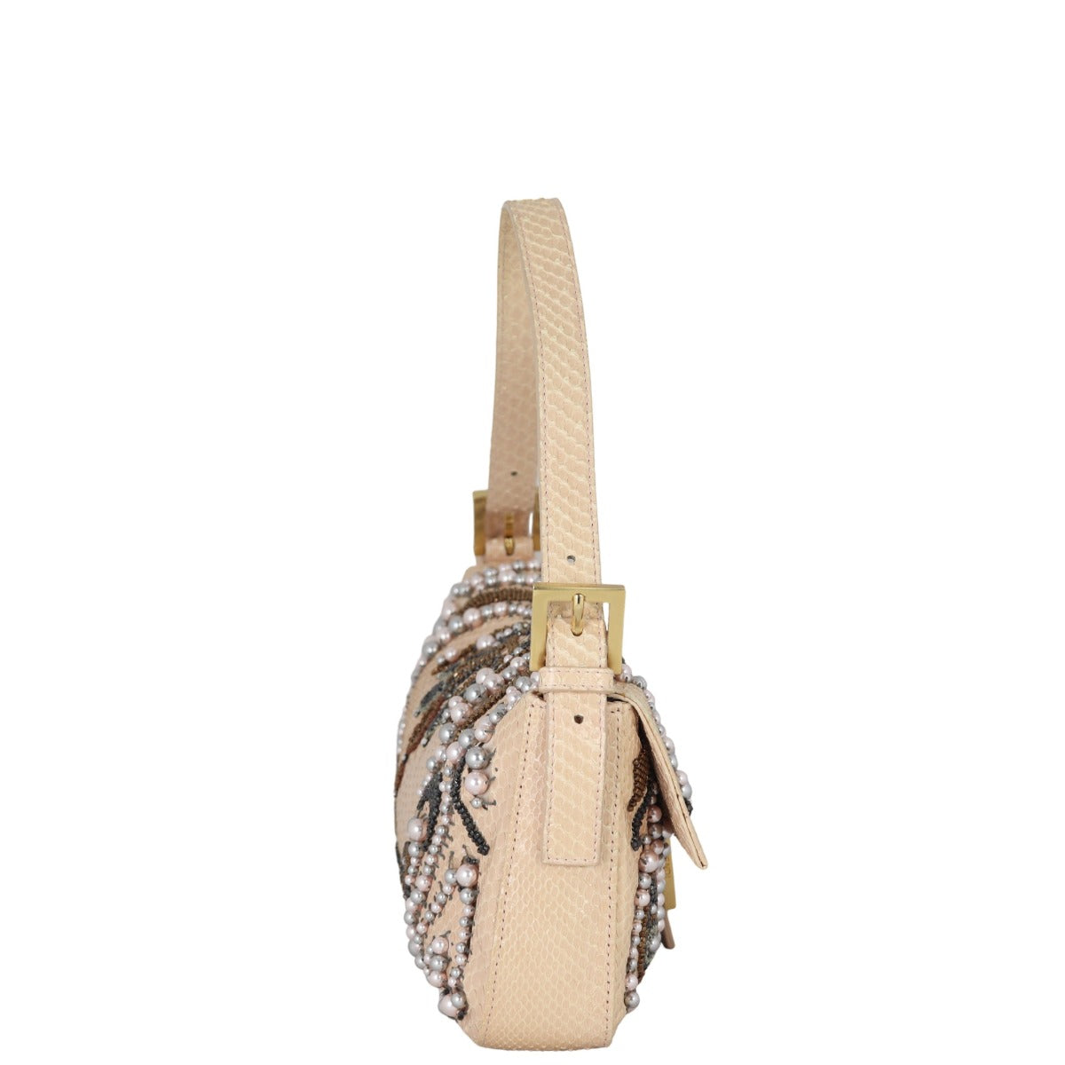 Fendi Python Beaded Baguette Bag