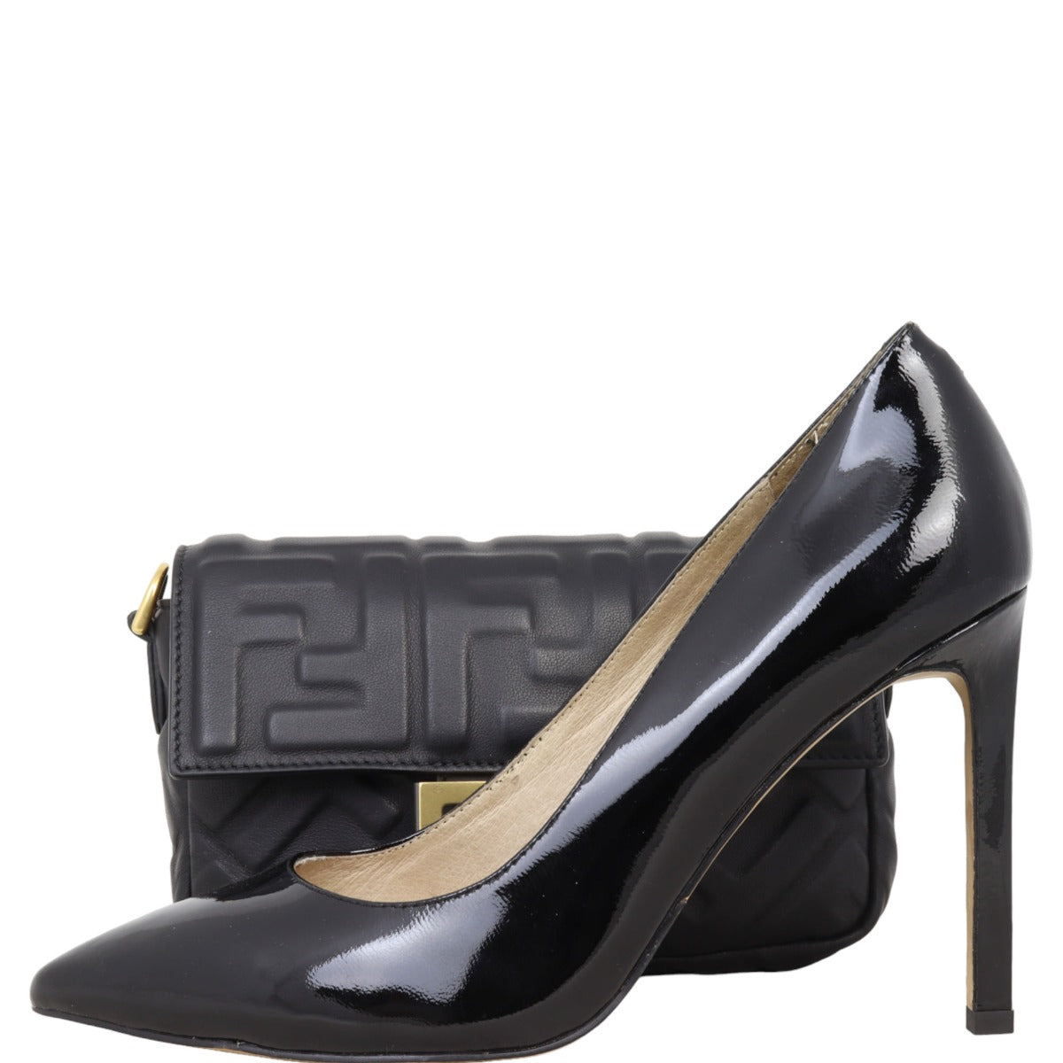 Fendi Baguette Mini Bag Embossed with Embroidered Strap