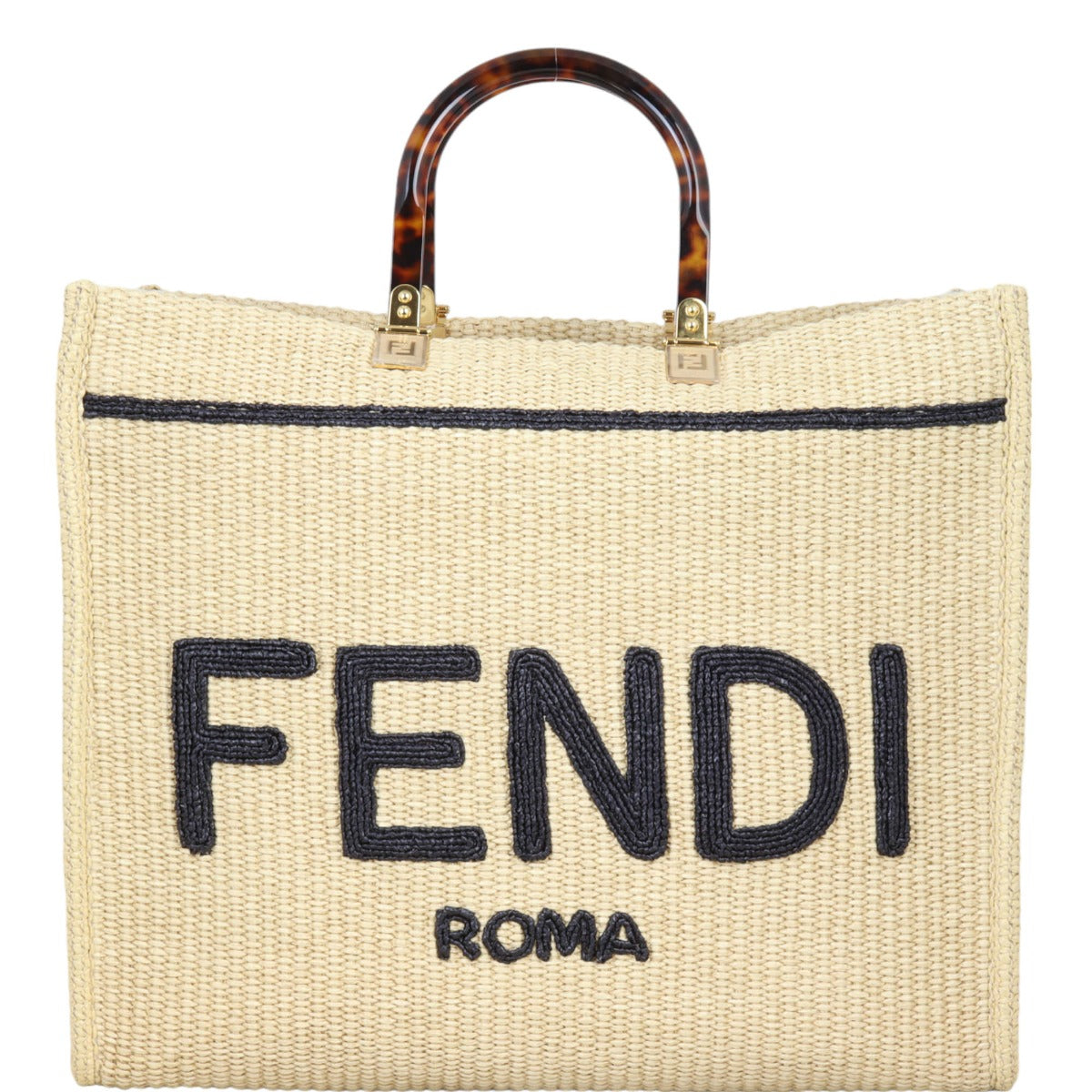 Fendi Sunshine Shopper Medium Raffia