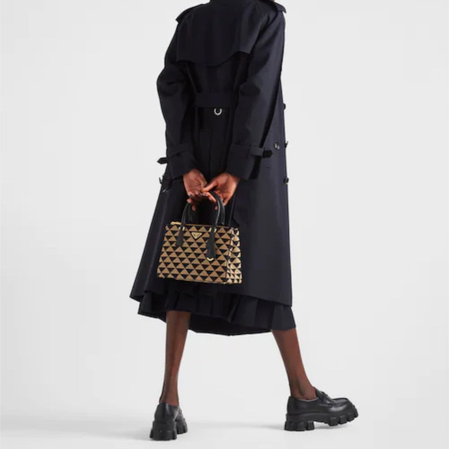 Small Prada Symbole embroidered fabric bag