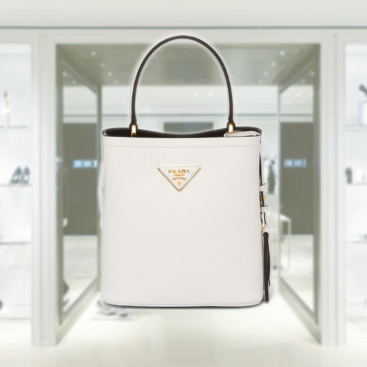 Small Saffiano Leather Prada Panier Bag
