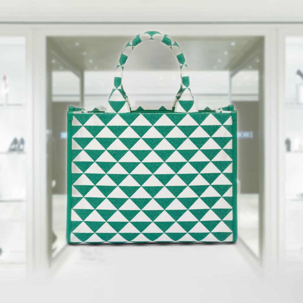 Small Prada Symbole embroidered fabric handbag