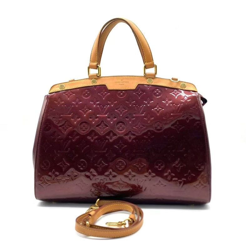 Louis Vuitton Brea Bag Burgundy Patent Leather