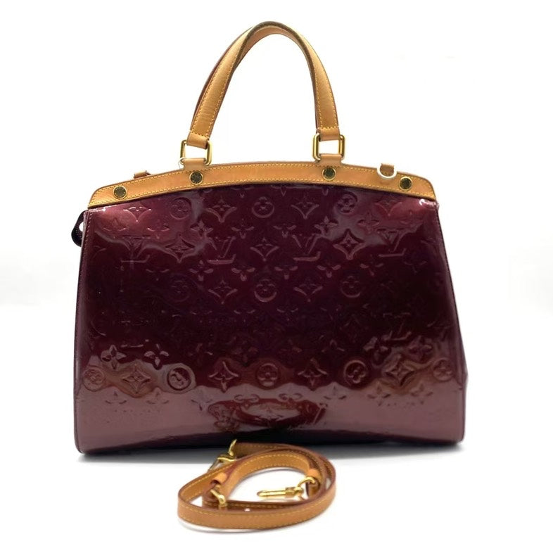 Louis Vuitton Brea Bag Burgundy Patent Leather